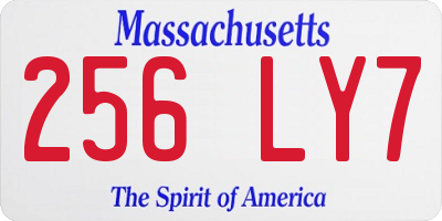 MA license plate 256LY7