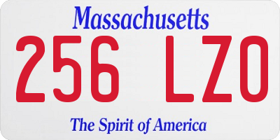 MA license plate 256LZ0