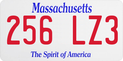 MA license plate 256LZ3
