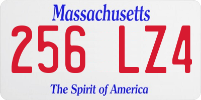 MA license plate 256LZ4