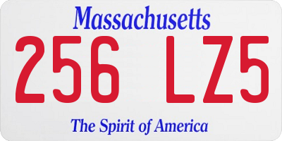 MA license plate 256LZ5