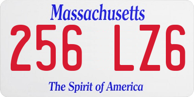 MA license plate 256LZ6