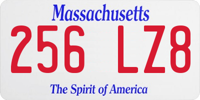 MA license plate 256LZ8
