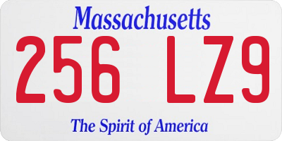 MA license plate 256LZ9