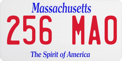 MA license plate 256MA0