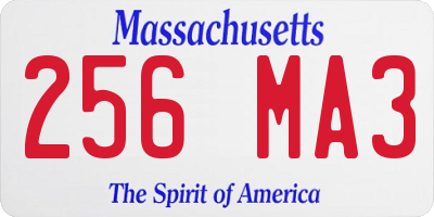 MA license plate 256MA3