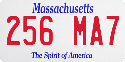MA license plate 256MA7