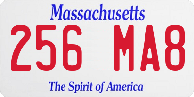 MA license plate 256MA8