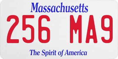 MA license plate 256MA9