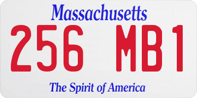 MA license plate 256MB1