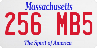 MA license plate 256MB5