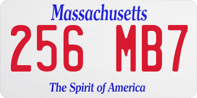 MA license plate 256MB7