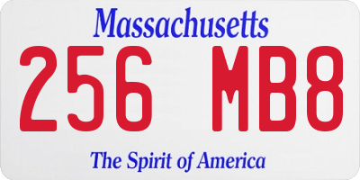 MA license plate 256MB8