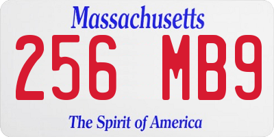 MA license plate 256MB9