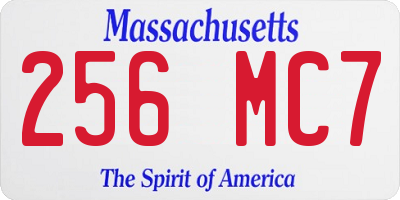 MA license plate 256MC7