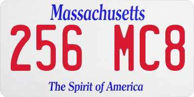 MA license plate 256MC8