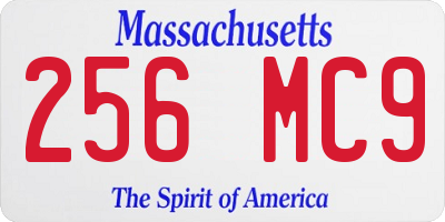 MA license plate 256MC9