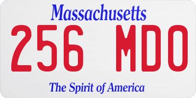 MA license plate 256MD0