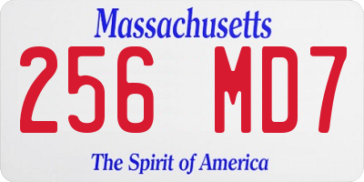 MA license plate 256MD7