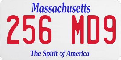 MA license plate 256MD9