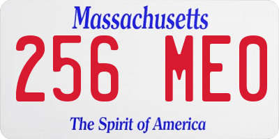 MA license plate 256ME0