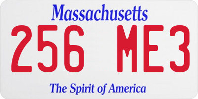 MA license plate 256ME3