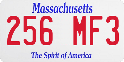 MA license plate 256MF3