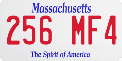 MA license plate 256MF4
