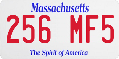 MA license plate 256MF5