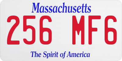 MA license plate 256MF6
