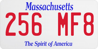 MA license plate 256MF8