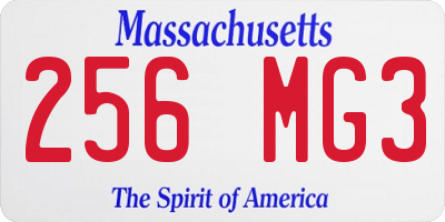 MA license plate 256MG3