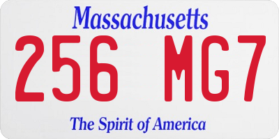 MA license plate 256MG7