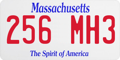 MA license plate 256MH3