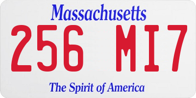 MA license plate 256MI7