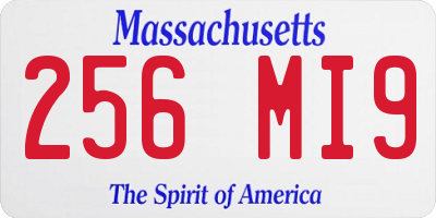 MA license plate 256MI9