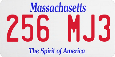 MA license plate 256MJ3