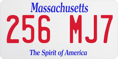 MA license plate 256MJ7