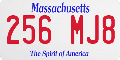 MA license plate 256MJ8