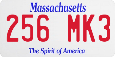 MA license plate 256MK3