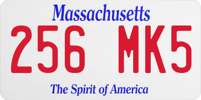 MA license plate 256MK5
