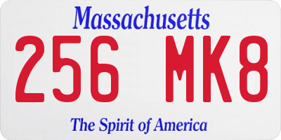 MA license plate 256MK8