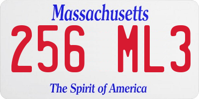 MA license plate 256ML3