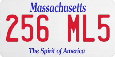 MA license plate 256ML5