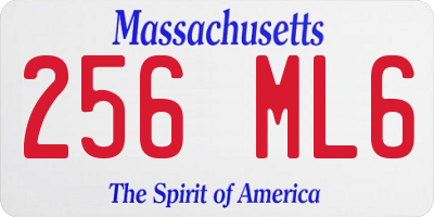 MA license plate 256ML6