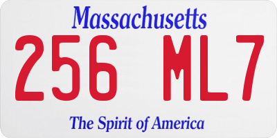 MA license plate 256ML7
