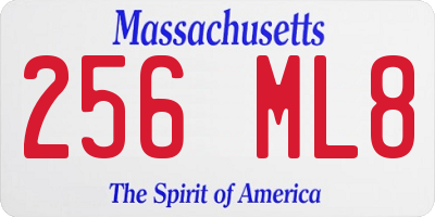MA license plate 256ML8