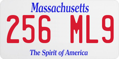 MA license plate 256ML9
