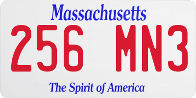 MA license plate 256MN3