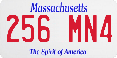 MA license plate 256MN4